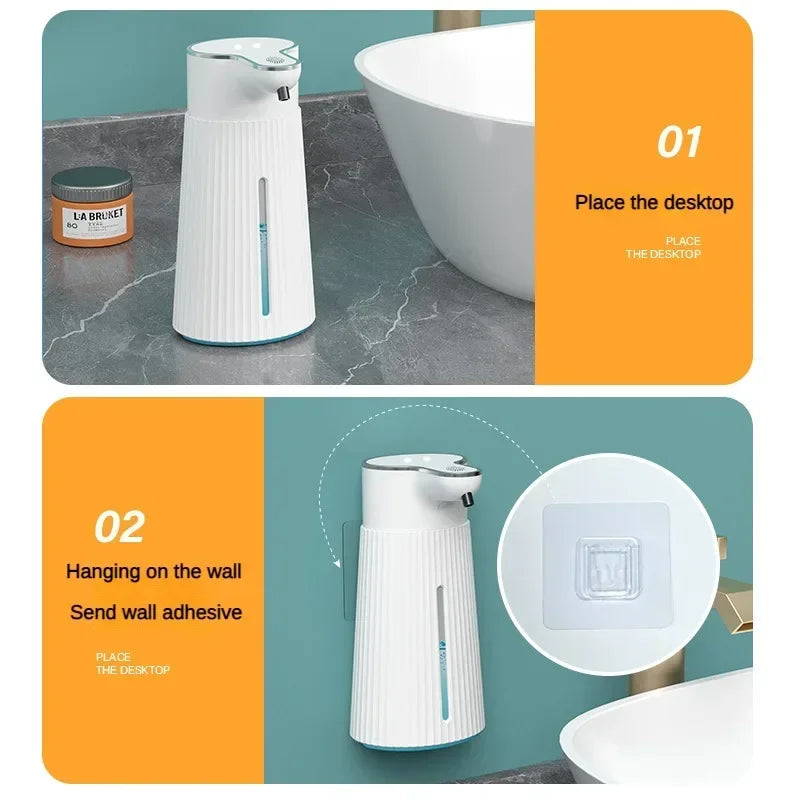 Automatic Soap Dispenser Touchless 400ml Rechargeable Electric 2 Level Adjustable